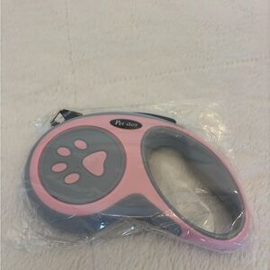 Pink and Gray Pet Dog Retractable Leash